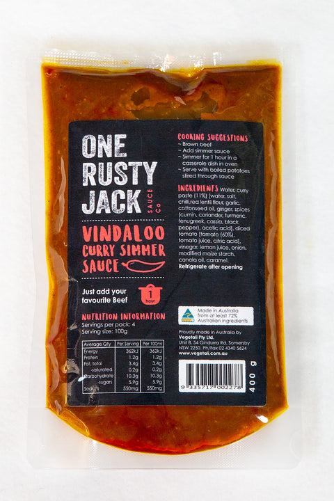 One Rusty Jack Sauce Co - Vindaloo Curry Simmer Sauce x 6