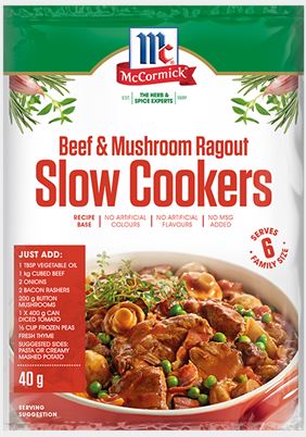 McCormick - Slow Cookers Beef & Mushroom Ragout Recipe Base 40g x 12
