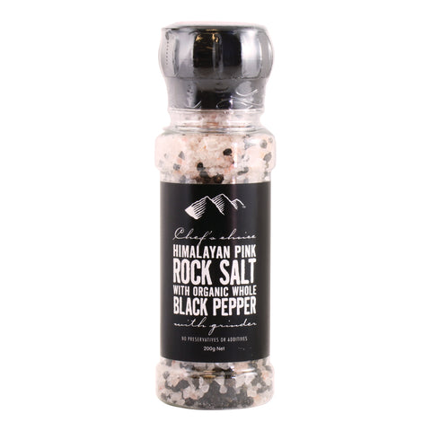 HBC Trading - Pink Rock Salt & Organic Black Pepper Grinder 200g x 12
