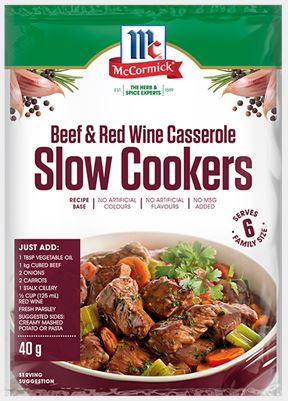 McCormick - Slow Cookers Beef & Red Wine Casserole Recipe Base 40g x 12